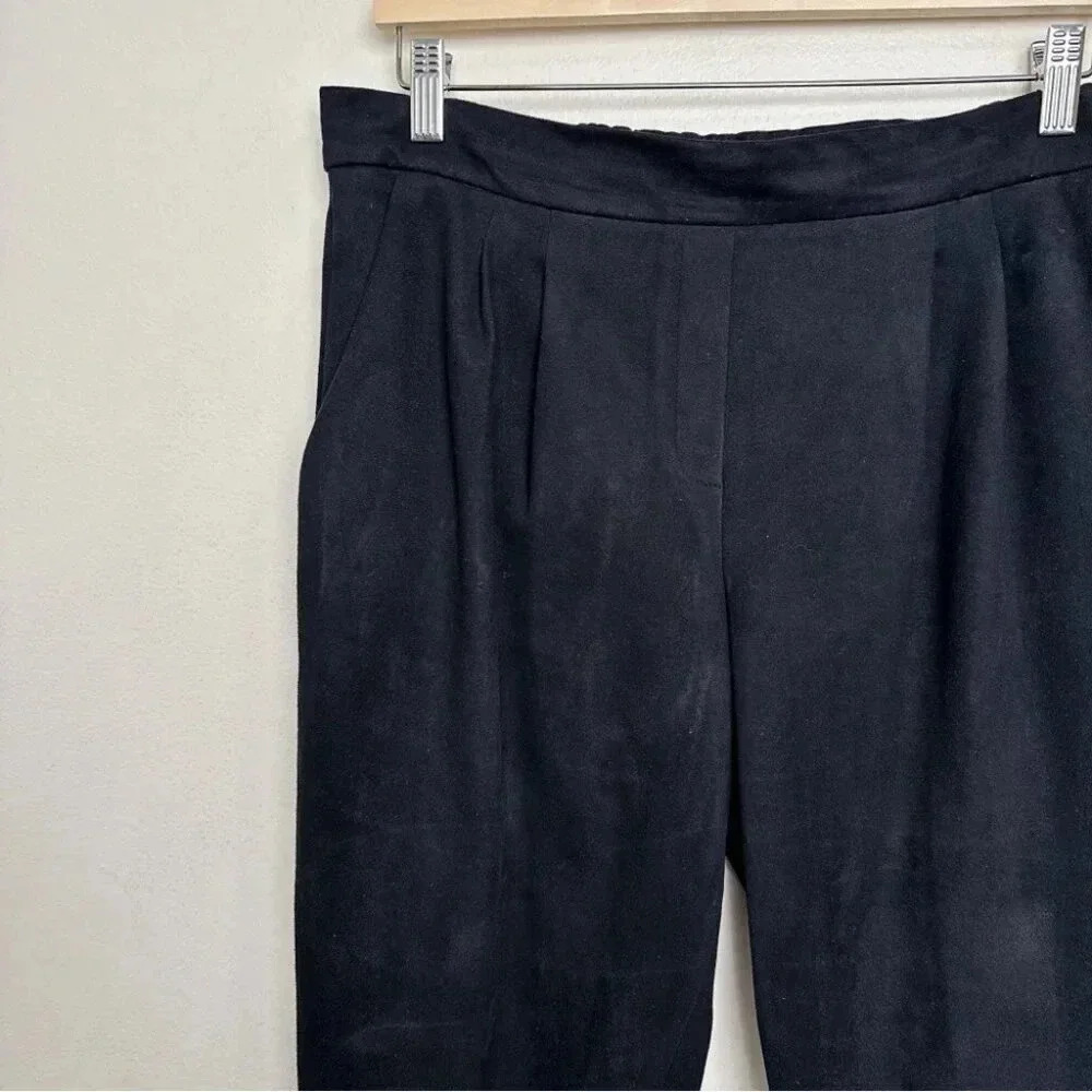 Aritzia Babaton Womens 10 Faux Suede Cohen Darted Pant In Black - Picture 4 of 14